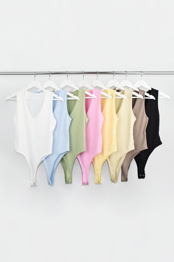 Body escote V - Microfibra Stella