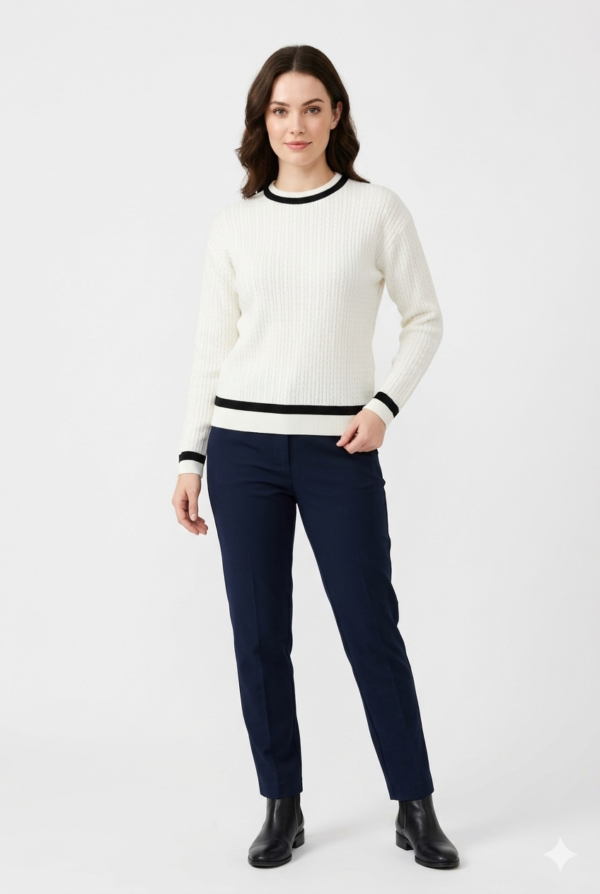 Sweater c/red con lineas - Hilo bremer