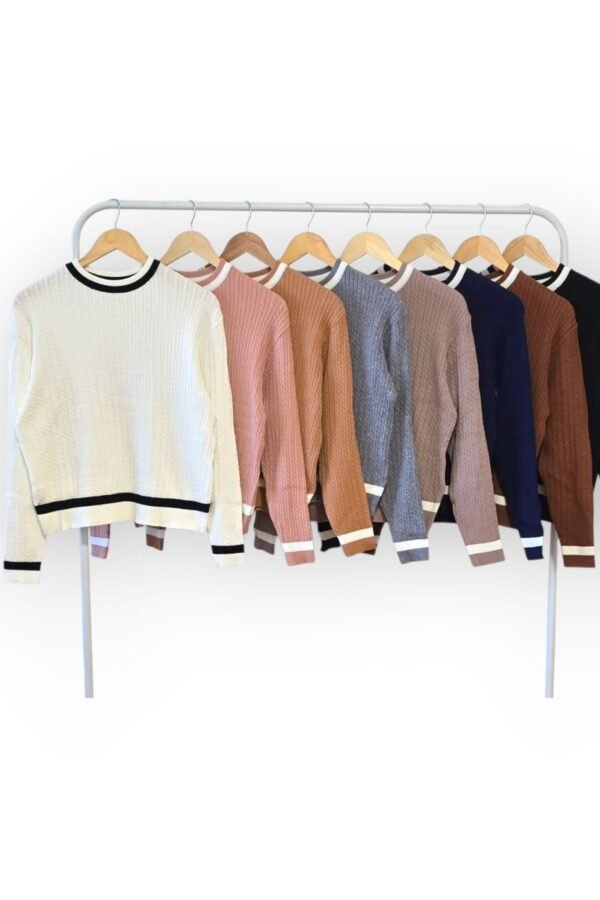 Sweater c/red con lineas - Hilo bremer