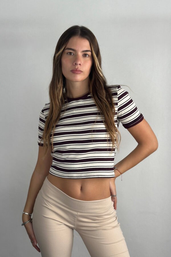 Baby tee rayado - Ribb Algodón