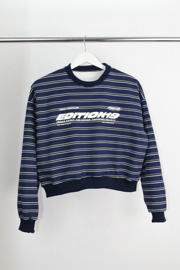 Buzo over crop Urban -  Frisa rayado fino