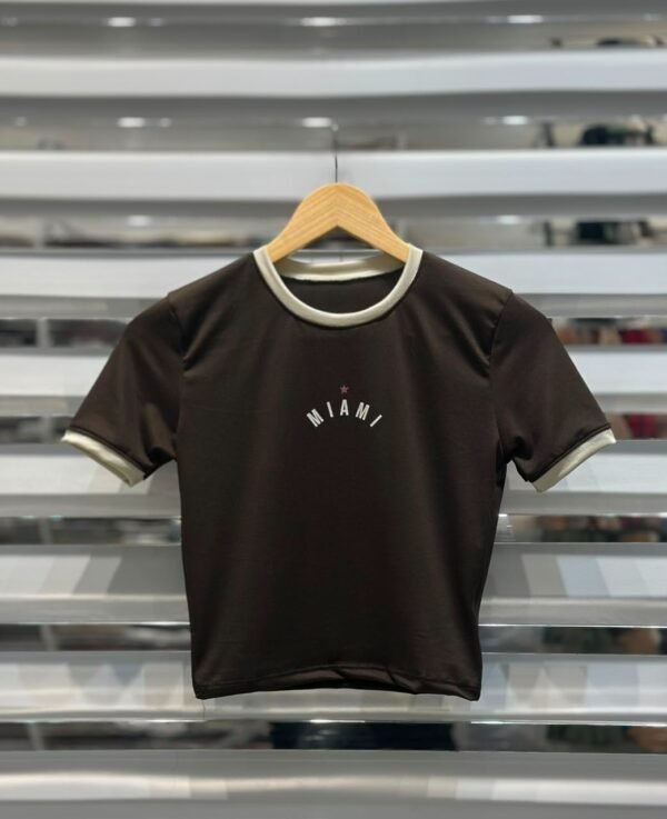 Remera Baby tee combinado Miami - Soft premium