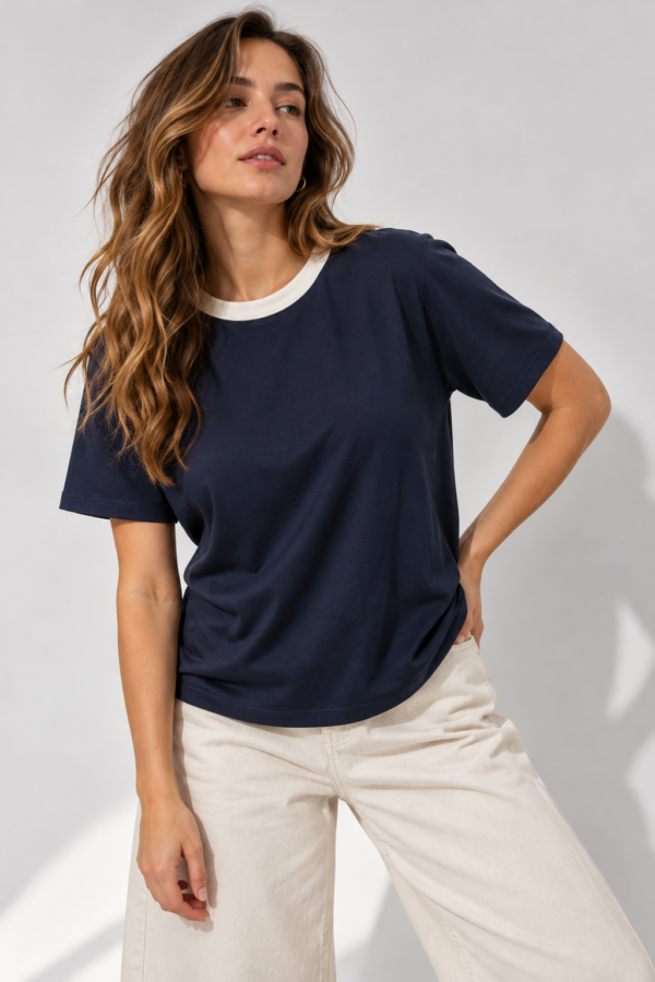 Remera Carolina combinado - Ribb c/lycra